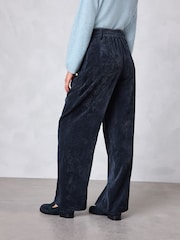 Navy Cord Wide Leg Trousers - Image 4 of 8