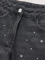 Charcoal Grey Stud Embellished Wide Leg Jeans (3-16yrs) - Image 3 of 4