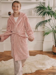 Pink Fleece Cord Dressing Gown (5-16yrs) - Image 1 of 5