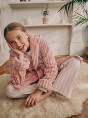 Pink Fleece Cord Dressing Gown (5-16yrs) - Image 2 of 5