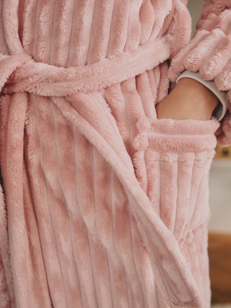 Pink Fleece Cord Dressing Gown (5-16yrs) - Image 5 of 5