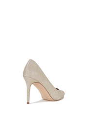 Novo Gold Indiana Glitter Point Toe Stiletto Heel Court Shoes - Image 4 of 4