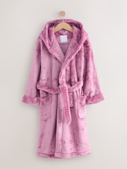 Mauve Soft Touch Fleece Longer Length Dressing Gown (7-16yrs) - Image 1 of 4
