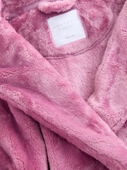 Mauve Soft Touch Fleece Longer Length Dressing Gown (7-16yrs) - Image 3 of 4
