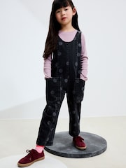 Grey Polka Dot Slouchy Dungarees (3-16yrs) - Image 1 of 8