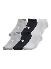 Under Armour Black White Essential No Show Socks 6 Pack - Image 1 of 1