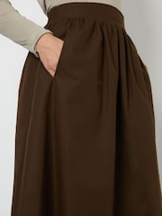 Threadbare Chocolate Brown Maxi Skirt with Pockets - Image 3 of 4
