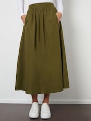 Threadbare Green Maxi Skirt with Pockets - Image 2 of 4