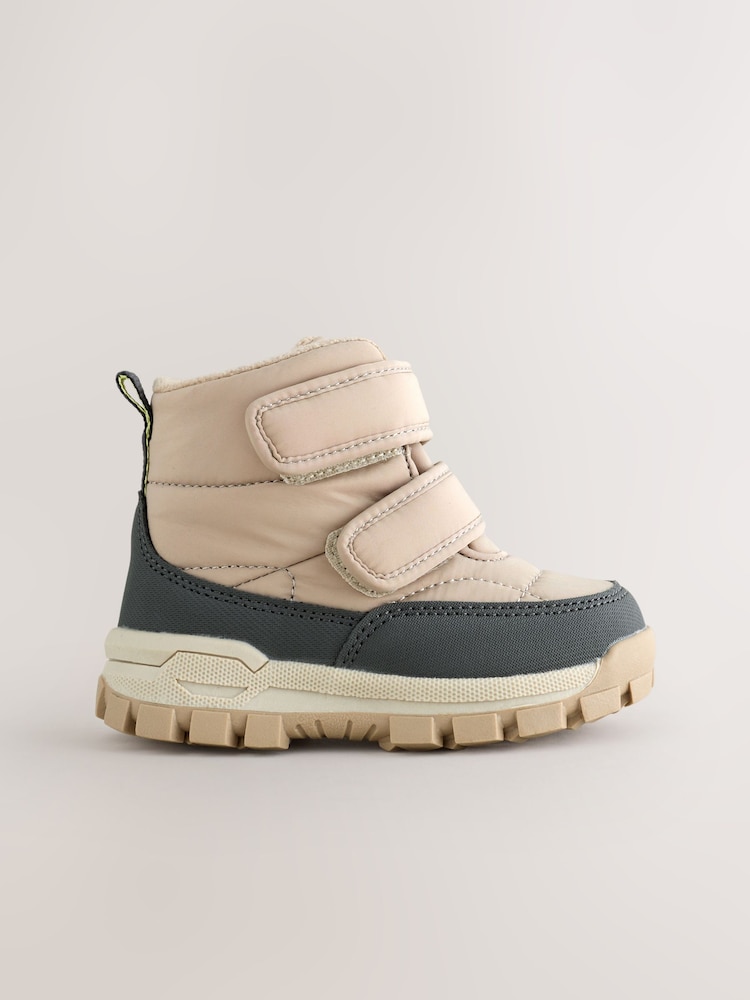 Neutral Quilted Touch Fastening Boots - Image 2 of 6