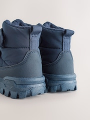 Blue Navy Quilted Touch Fastening Boots - Image 4 of 6