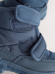 Blue Navy Quilted Touch Fastening Boots - Image 6 of 6