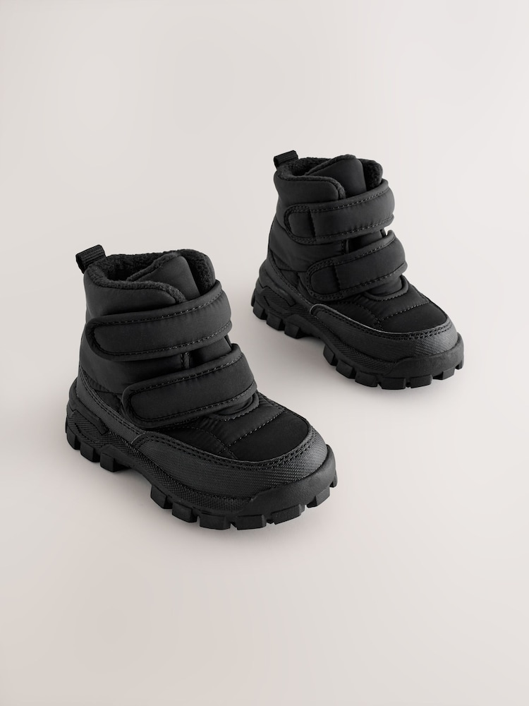 Black Quilted Touch Fastening Boots - Image 1 of 5