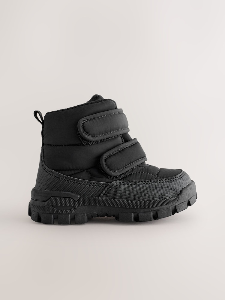 Black Quilted Touch Fastening Boots - Image 2 of 5