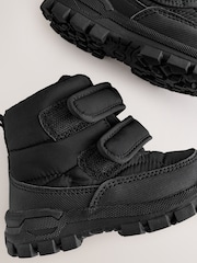Black Quilted Touch Fastening Boots - Image 3 of 5