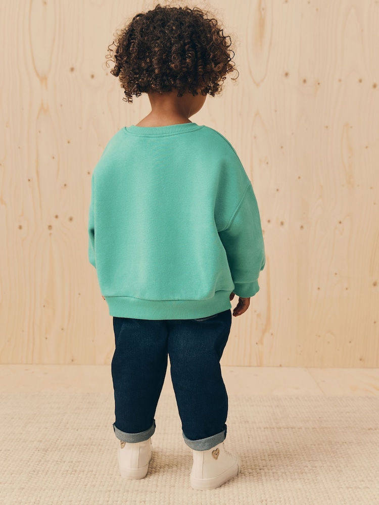 Green Cat Crew Neck Sweatshirt (3mths-7yrs) - Image 2 of 4