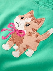 Green Cat Crew Neck Sweatshirt (3mths-7yrs) - Image 6 of 7
