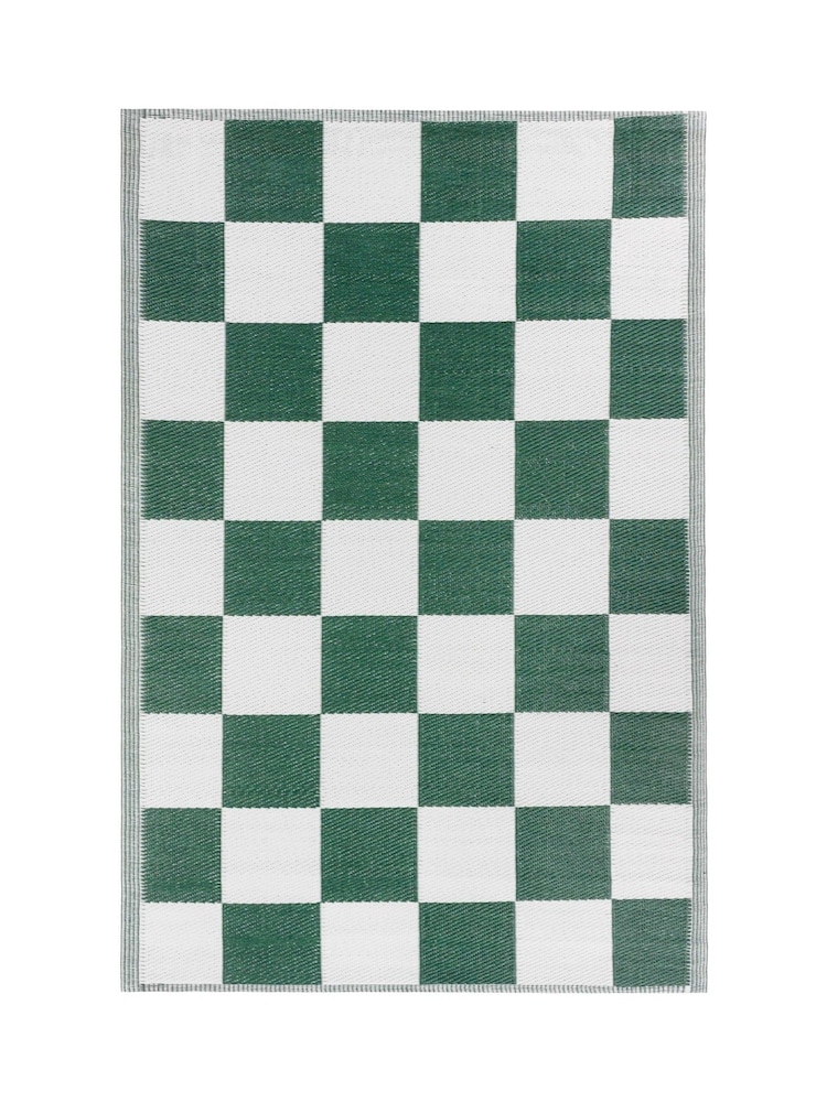 Furn Green Checkerboard Outdoor Rug - Image 5 of 7