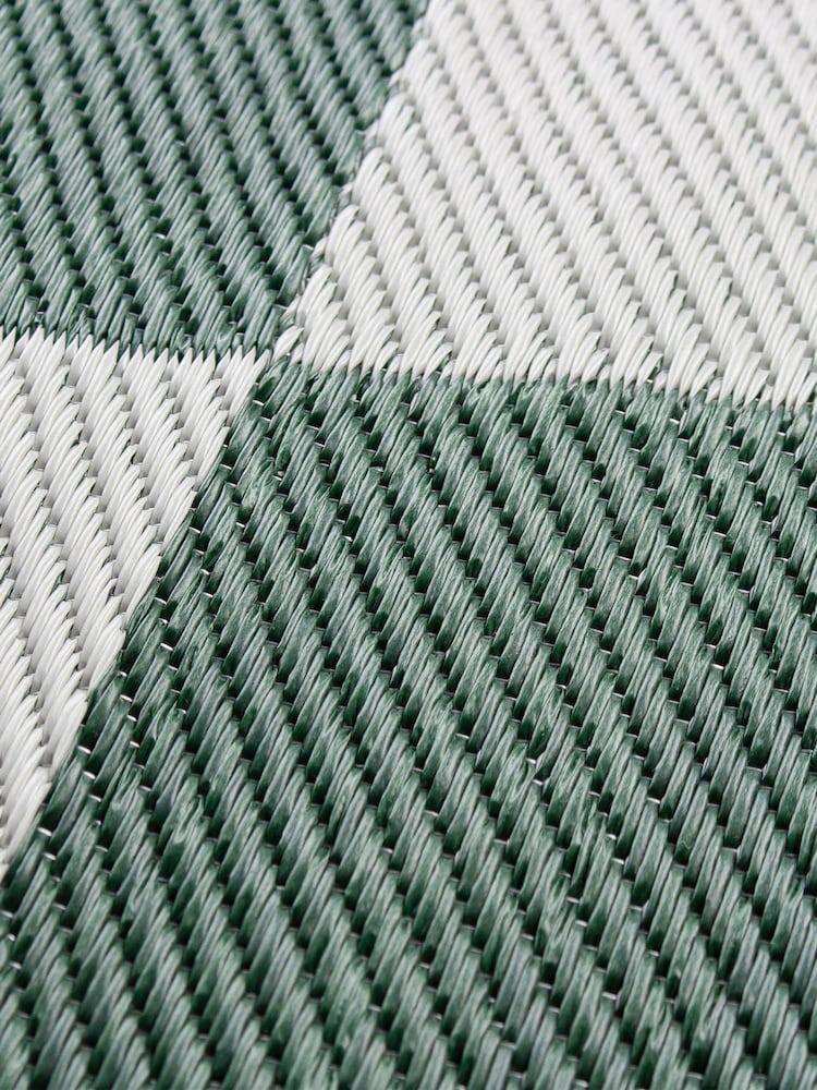 Furn Green Checkerboard Outdoor Rug - Image 6 of 7