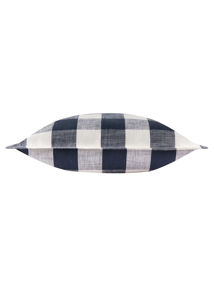Yard Navy Chesil Check Outdoor Cushion - Image 3 of 5