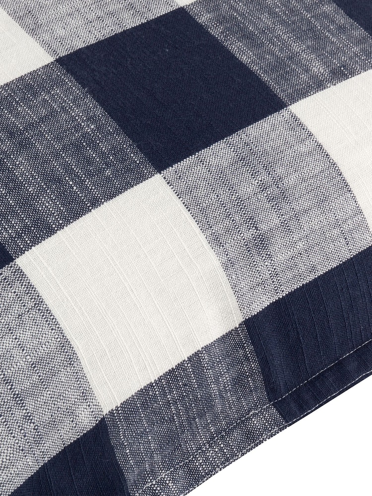Yard Navy Chesil Check Outdoor Cushion - Image 4 of 5