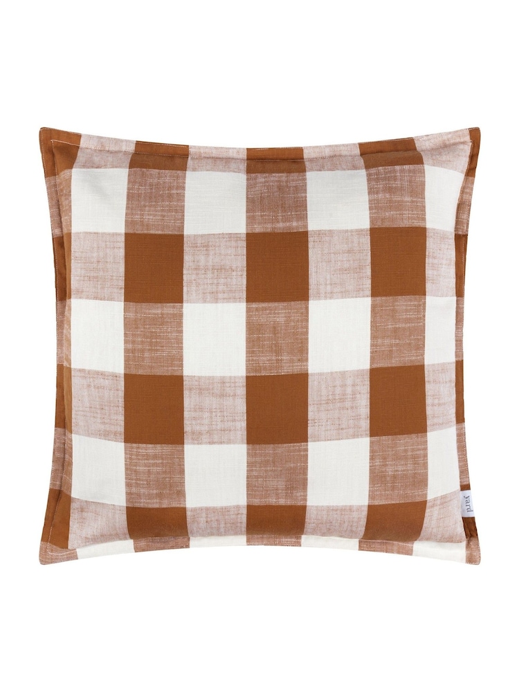 Yard Pecan Chesil Check Outdoor Cushion - Image 3 of 5