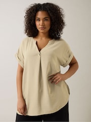 Evans Natural Button Detail Blouse - Imagen 1 de 6