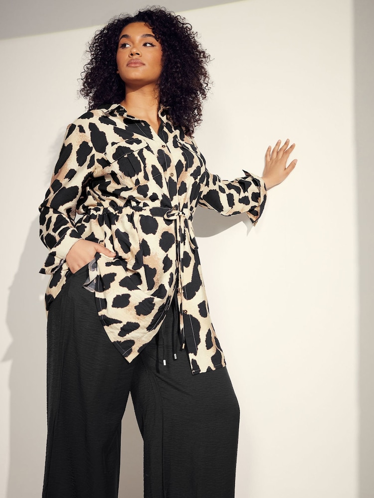 Evans Natural Animal Print Utility Tunic - Image 5 of 7