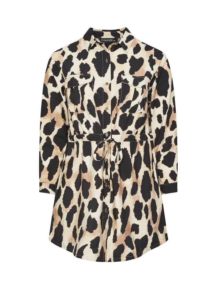 Evans Natural Animal Print Utility Tunic - Image 7 of 7