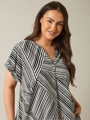 Evans Button Detail Black Blouse - Image 4 of 5