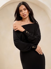 Lipsy Slash Neck Jersey Bodycon Midi Dress - Imagen 4 de 5