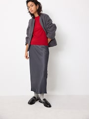 Red 100% Merino Wool Long Sleeve Crew Neck Jumper - Image 2 of 9