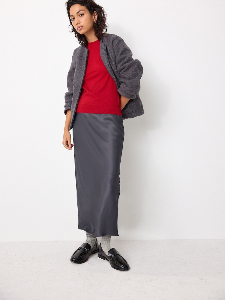 Red 100% Merino Wool Long Sleeve Crew Neck Jumper - Image 2 of 9