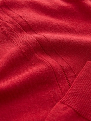 Red 100% Merino Wool Long Sleeve Crew Neck Jumper - Image 7 of 9