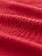 Red 100% Merino Wool Long Sleeve Crew Neck Jumper - Image 8 of 9