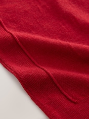 Red 100% Merino Wool Long Sleeve Crew Neck Jumper - Image 9 of 9