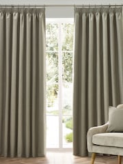 furn. Natural Dawn 100% Blackout Thermal Pencil Pleat Curtains - Image 2 of 6