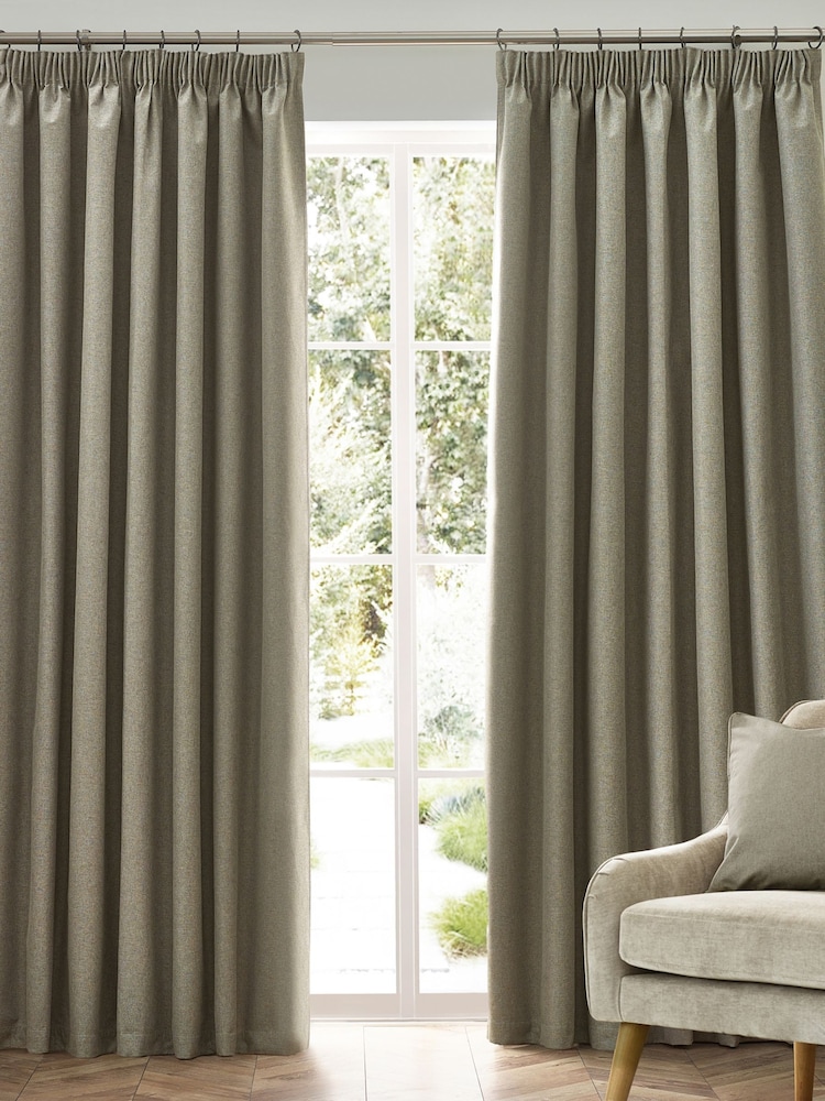 furn. Natural Dawn 100% Blackout Thermal Pencil Pleat Curtains - Image 2 of 6