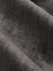Yard Charcoal Heavy Chenille Velvet Room Darkening Pencil Pleat Curtains - Image 4 of 5