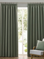 furn. Eucalyptus Dawn 100% Blackout Thermal Pencil Pleat Curtains - Image 2 of 6