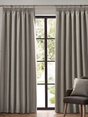 furn. Linen Dawn 100% Blackout Thermal Pencil Pleat Curtains - Image 2 of 6