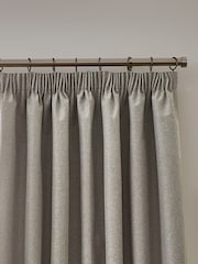 furn. Linen Dawn 100% Blackout Thermal Pencil Pleat Curtains - Image 3 of 6