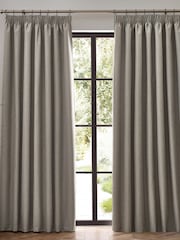 furn. Linen Dawn 100% Blackout Thermal Pencil Pleat Curtains - Image 5 of 6