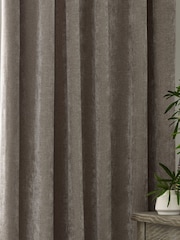 Yard Greige Heavy Chenille Velvet Room Darkening Pencil Pleat Curtains - Image 3 of 5