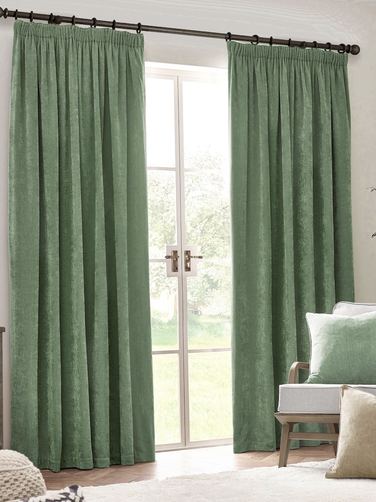 Yard Heavy Chenille Velvet Room Darkening Pencil Pleat Curtains - Изображение 2 из 4 Yard Heavy Chenille Velvet Room Darkening Pencil Pleat Curtains - Изображение 2 из 4