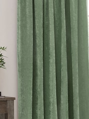 Yard Eucalyptus Heavy Chenille Velvet Room Darkening Pencil Pleat Curtains - Image 3 of 4