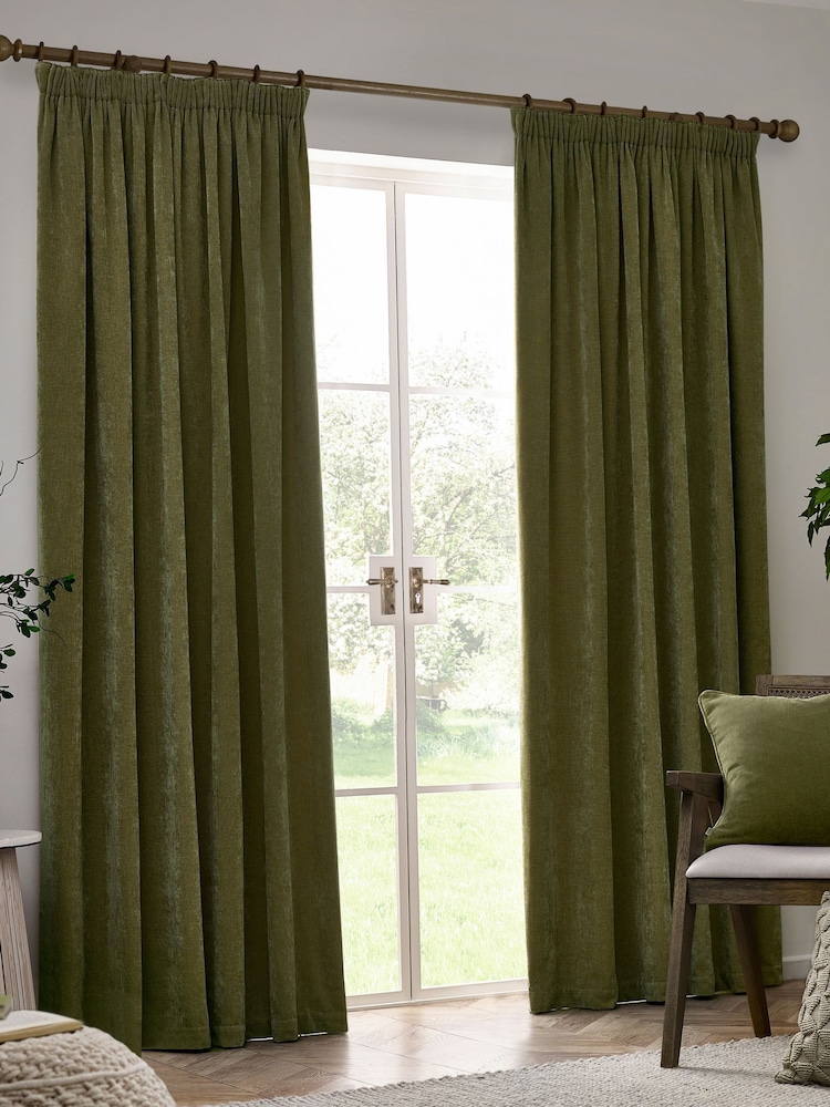 Yard Heavy Chenille Velvet Room Darkening Pencil Pleat Curtains - Изображение 2 из 5 Yard Heavy Chenille Velvet Room Darkening Pencil Pleat Curtains - Изображение 2 из 5