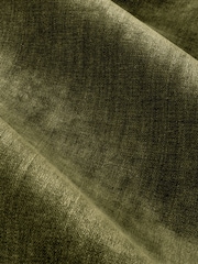Yard Olive Heavy Chenille Velvet Room Darkening Pencil Pleat Curtains - Image 4 of 5
