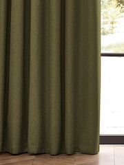 furn. Olive Dawn 100% Blackout Thermal Pencil Pleat Curtains - Image 4 of 5
