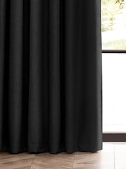 furn. Black Dawn 100% Blackout Thermal Pencil Pleat Curtains - Image 2 of 4