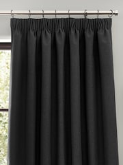 furn. Black Dawn 100% Blackout Thermal Pencil Pleat Curtains - Image 3 of 4